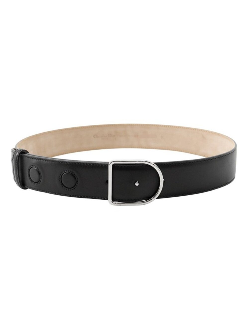 Dior Belt D Buckle Leather S Black